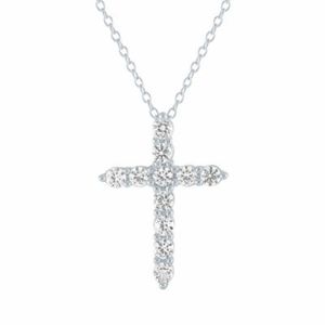 LabCreated White Sapphire Cross in Sterling Silver